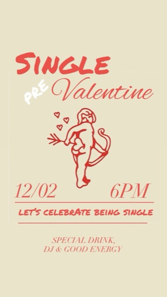 Plakat des vergangenen Abends Single pre Valentine.